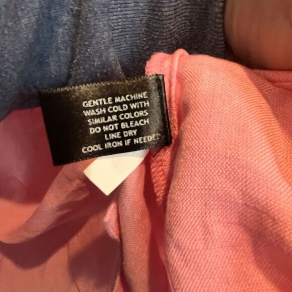 Boston Proper Pink Linen Button Up Blouse Women’s XS Tie Front Party Shower Long - Picture 11 of 12